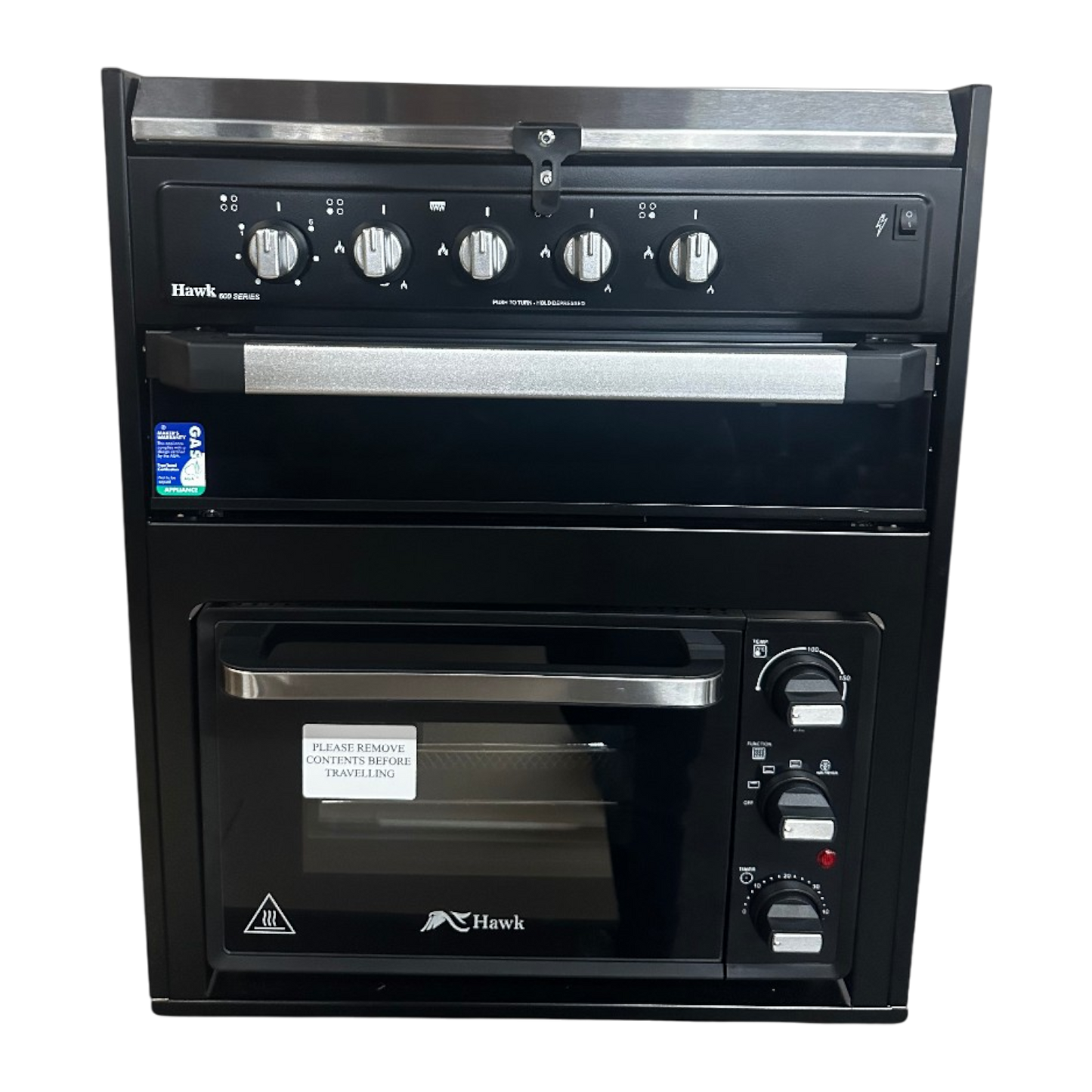 Air Fryer with Grill & Cooktop (Gas/Electric, Blk Gls, Combo)