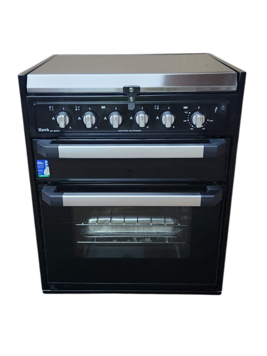 Full Oven with Grill & Cooktop (All Gas, Blk Gls, F/F & Wok) - Hawk Appliances