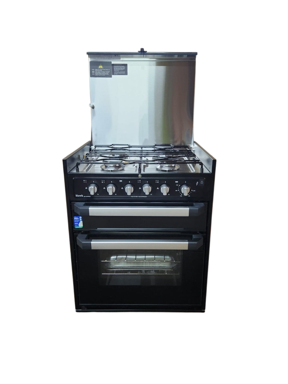 Full Oven with Grill & Cooktop (All Gas, Black Glass)