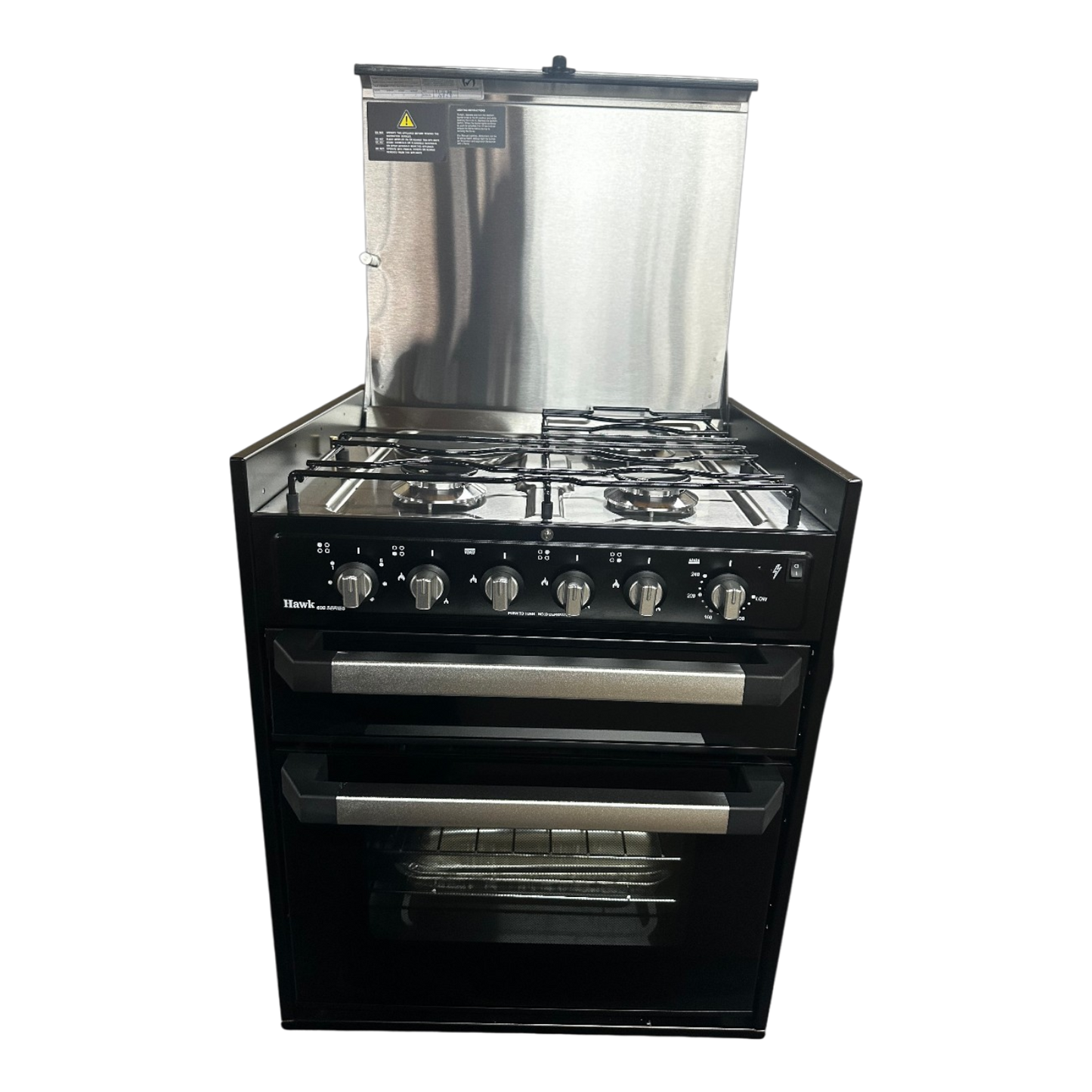 Full Oven with Grill & Cooktop (Gas/Electric, Black Glass)