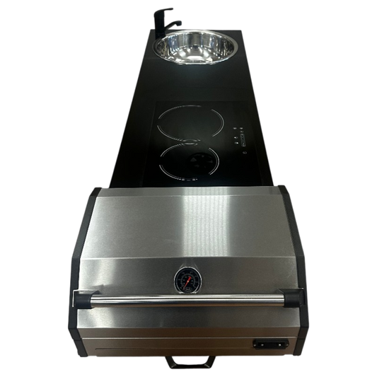 Swift Alfresco S/S (Slide-Out, Electric BBQ, Induction & Sink) - Hawk Appliances