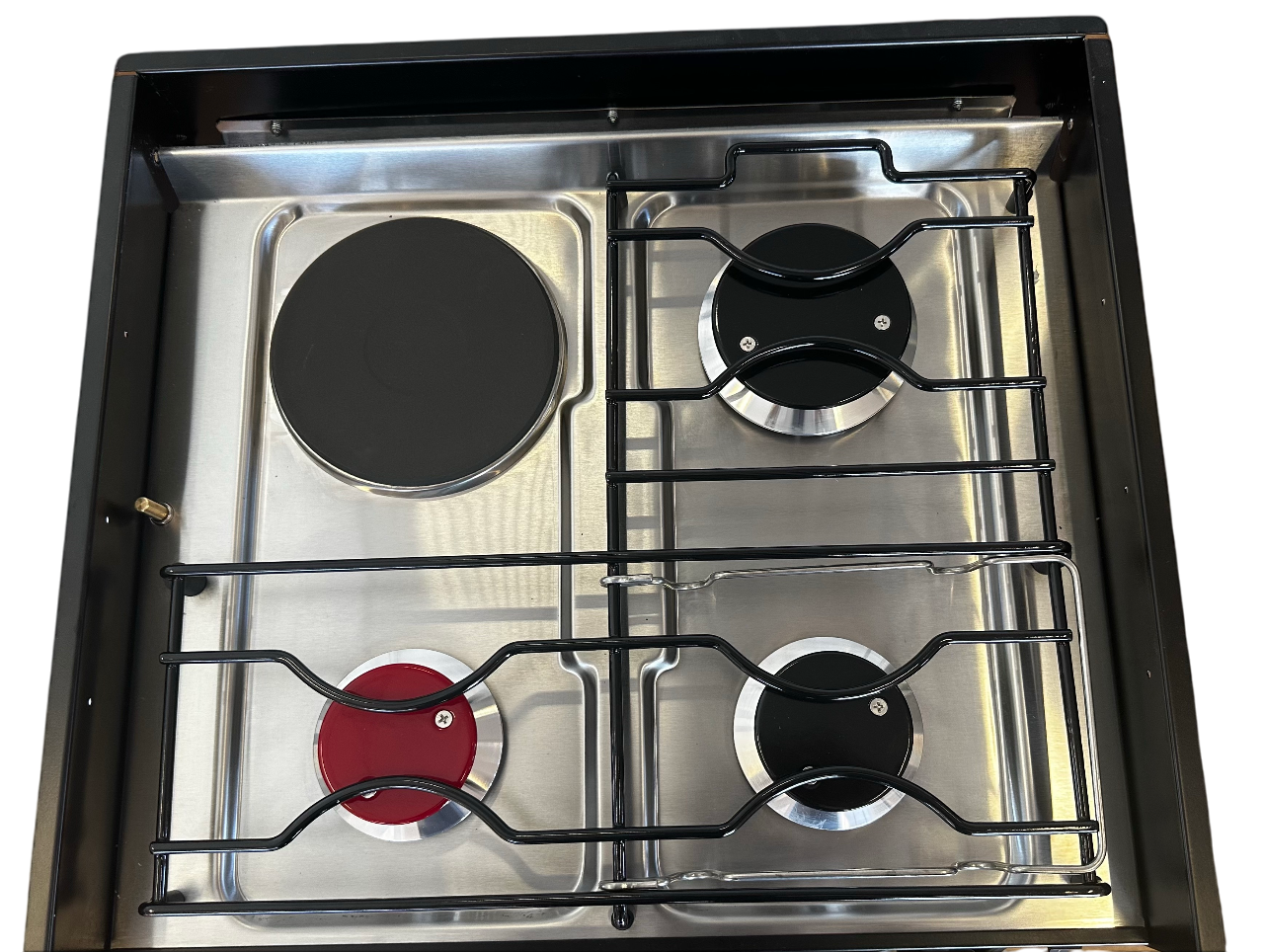 Full Oven with Grill & Cooktop (Gas/Elec, Blk Gls, F/F & Wok)