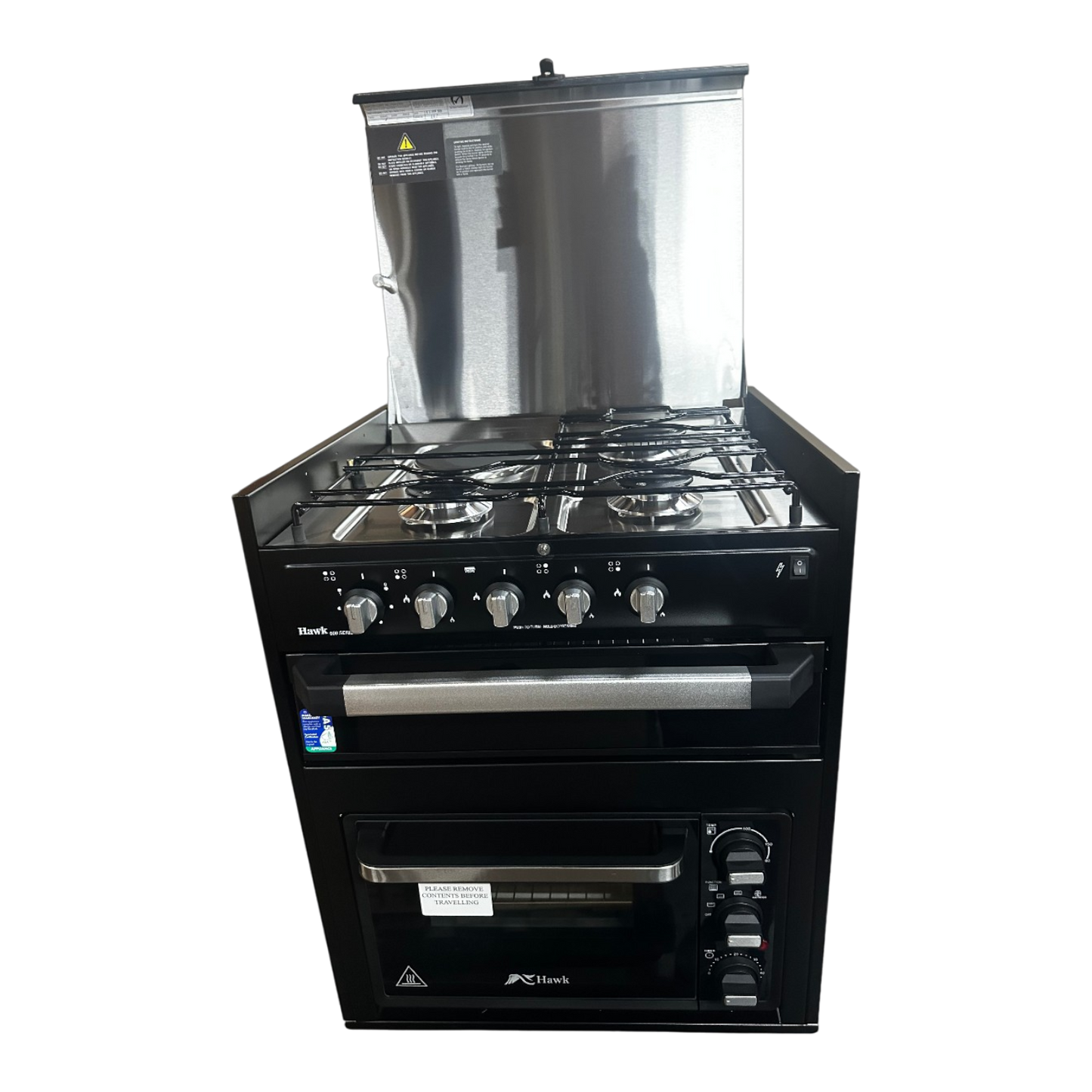 Air Fryer with Grill & Cooktop (Gas/Electric, Blk Gls, Combo)