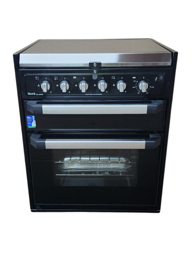 Full Oven with Grill & Cooktop (All Gas, Blk Gls, F/F & Wok) - Hawk Appliances