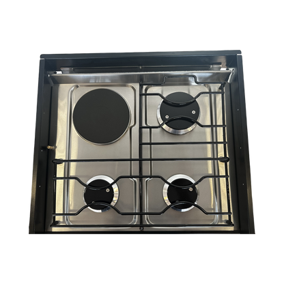 Air Fryer with Grill & Cooktop (Gas/Electric, Blk Gls, Combo)
