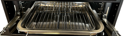 Full Oven with Grill & Cooktop (Gas/Elec, Blk Gls, F/F & Wok)