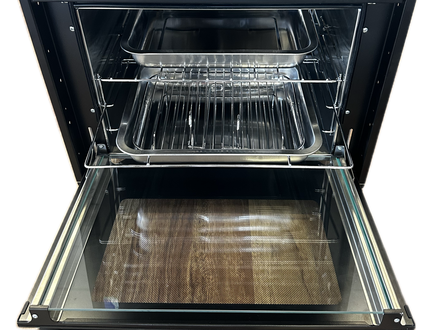 Full Oven with Grill & Cooktop (Gas/Electric, Black Glass)