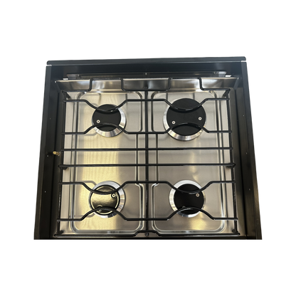 Full Oven with Grill & Cooktop (All Gas, Black Glass)