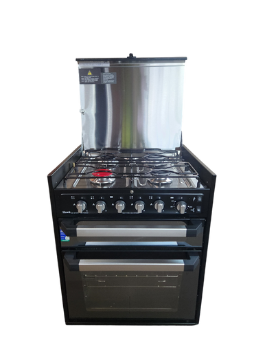 Full Oven with Grill & Cooktop (All Gas, Blk Gls, F/F & Wok)