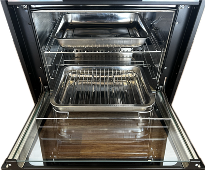 Full Oven with Grill & Cooktop (All Gas, Blk Gls, F/F & Wok)