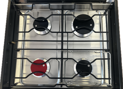 Full Oven with Grill & Cooktop (All Gas, Blk Gls, F/F & Wok)