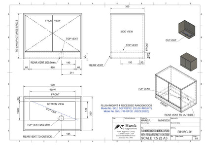 S/S Rangehood (Flush Mount, Strip Light)